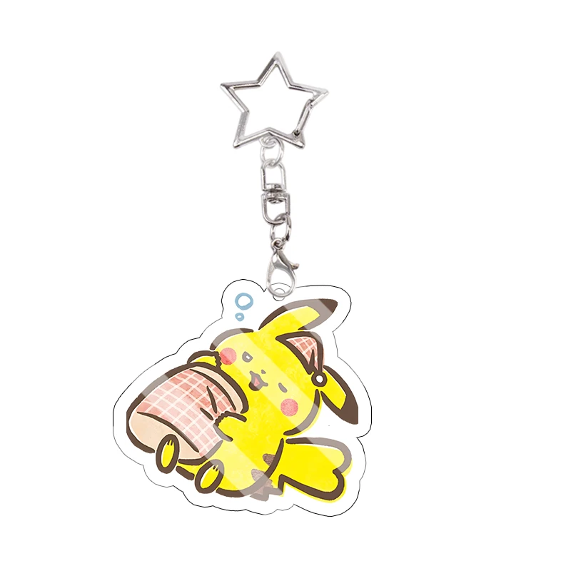 Snorlax Wigglytuff Eevee Acryl-Schlüsselanhänger Kawaii Pachirisu Trendiger Anhänger Taschendekoration Beliebte Modelle Kettenanhänger Geschenk – Detail 36