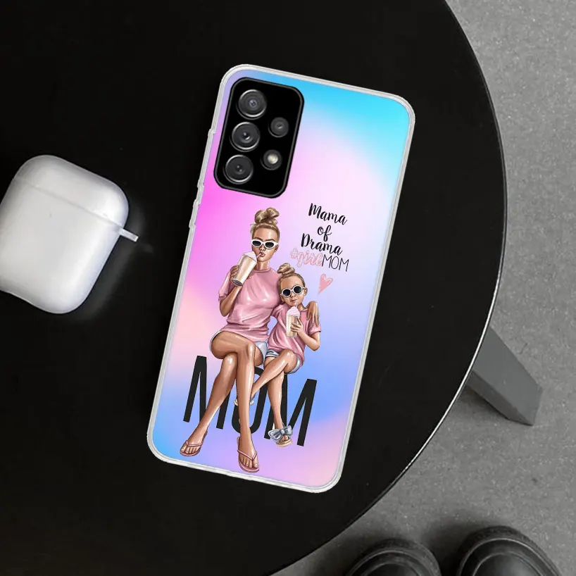 Woman Fashion Girl Super Mom Baby Phone Case for Samsung Galaxy A15 A25 A35 A55 A14 A24 A34 A54 A04S A13 A23 A33 A53 A03S A52 A1