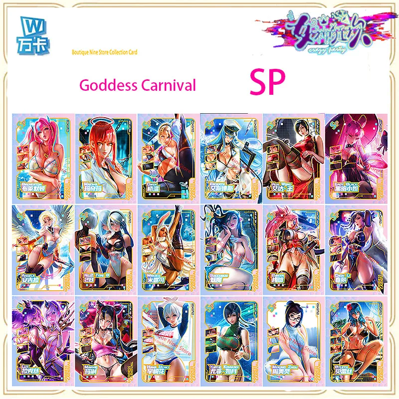 Anime Character Goddess Carnival Number SP Rare Foil Card Ahri Akali Zero two Tifa Bronzing Collectible Foil Card Toy Gift