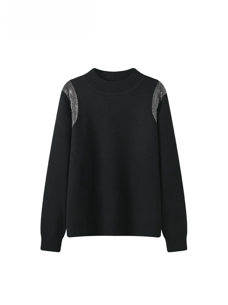 

plus Size Women's Long Sve Stand Collar Sweater Korean Sle Slimming Versatile Top for Early Spring And Winter Commuting