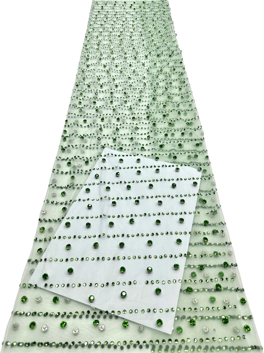 

2 Yards Nigerian French Tulle Lace Fabric with Heavy Stones High Quality Fashionable Wedding Party Dress Sewing for Women