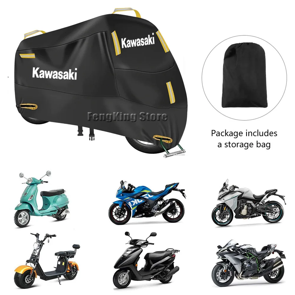 

For Kawasaki Ninja 400 650 300 250 250R zx4rr Motorcycle Cover UV Protective Dustproof Snowproof Outdoors Rain Waterproof Cover