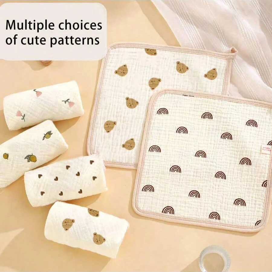 5Pcs Baby Towels, Ultra-Soft and Comfortable Newborn Washcloths, Multifunctional and Versatile, Washable Repeatedly, Soft and Skin-Friendly, Suitable for Baby Use, Perfect as a Gift image 5