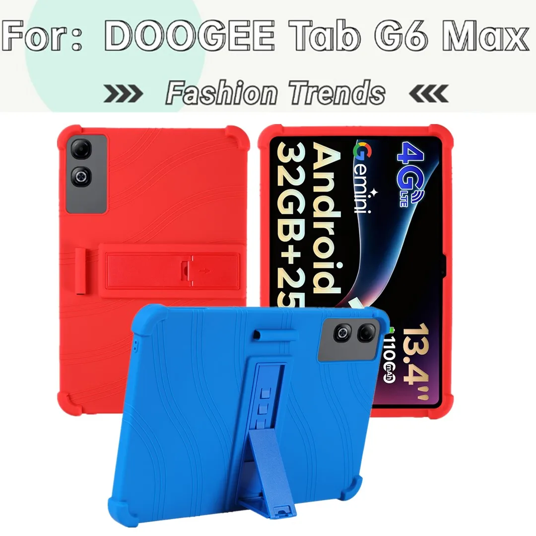 

For DOOGEE Tab G6 Max 13.4 Inch 2025 New Tablet Protective Case Silicone Non Slip Full Package Housing with Stand Multi Color