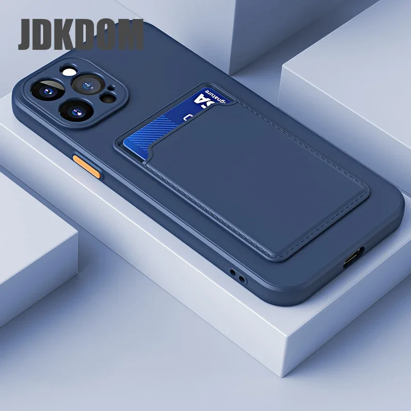 Telefoonhoesje met creditcardhouder voor iPhone 17 Air 16 15 14 Plus 13 12 11 Pro Max, schokbestendig en beschermend