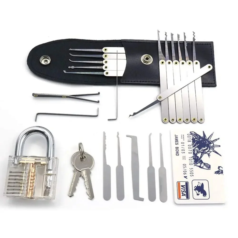 Transparent Locksmith Locks Cutaway Training Skill Tool Professional Visible Practice Padlock Copper Lock Pick Sets