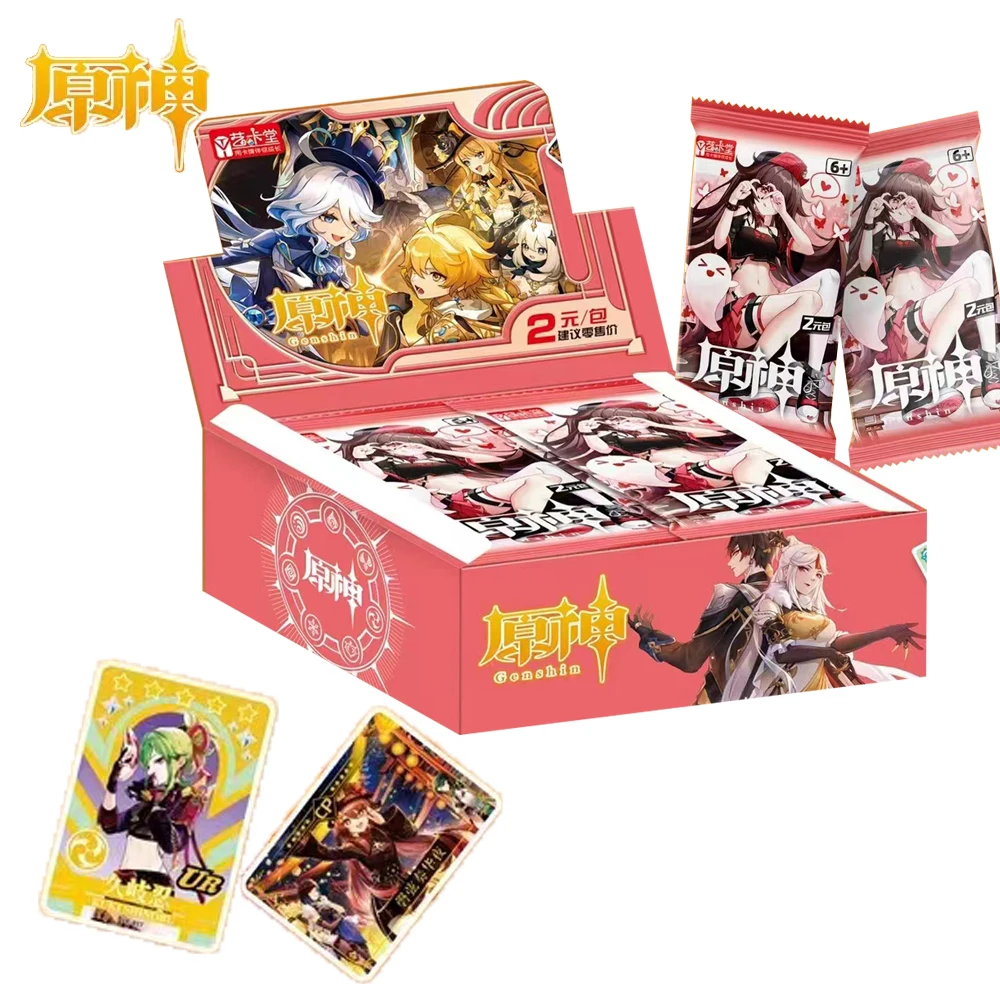 

Original Newest Genshin Impact Cards for Children All Set Anime Figure Aether Jean Lisa Lumine Original Collection Cards Kids