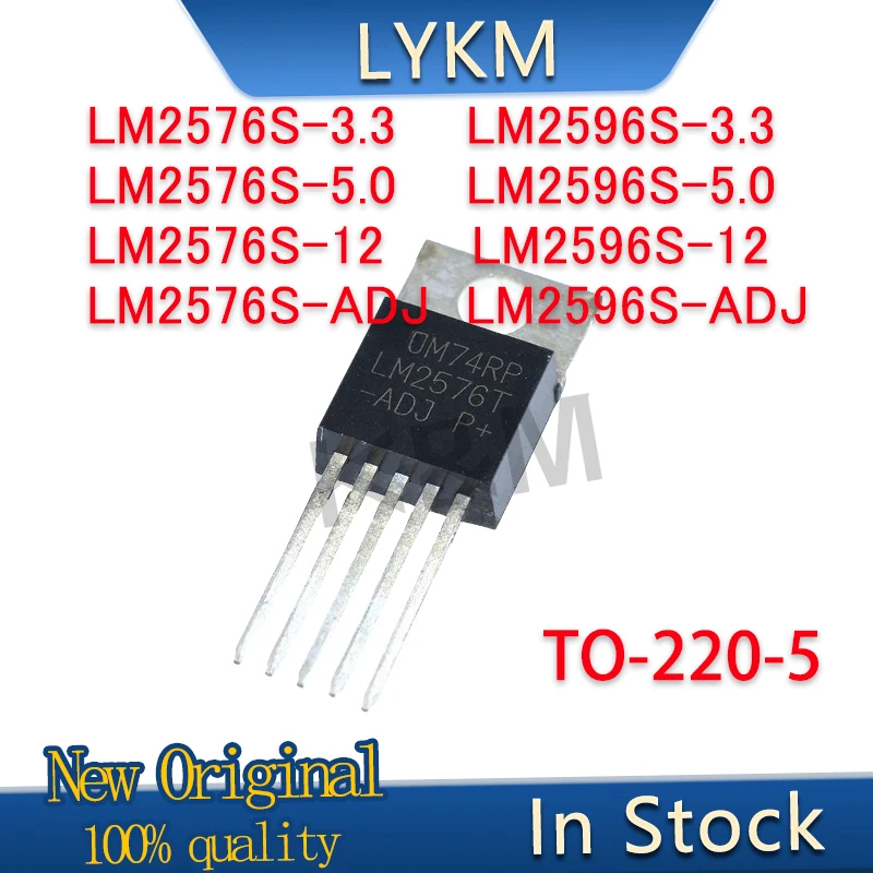 10PCS New LM2576T-3.3 LM2576T-5.0 LM2576T-12 LM2576T-ADJ LM2596T-3.3 LM2596T-5.0 LM2596T-12 LM2596T-ADJ TO263 Voltage stabilizer