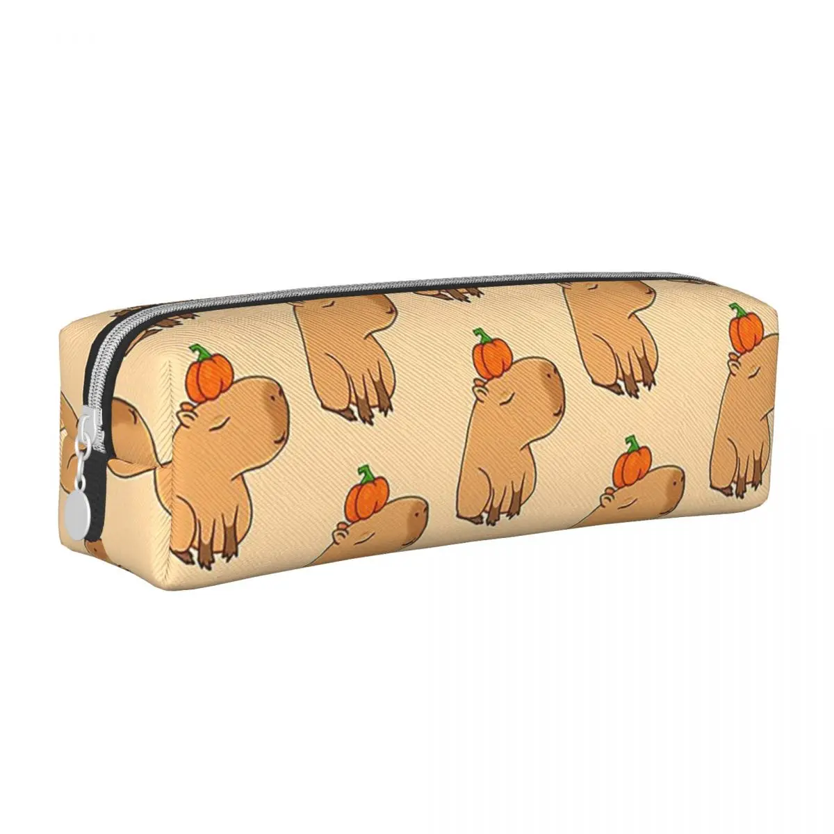 Capybara Pumpkin Pencil Case Animal Lover Pen Bags Student Big Capacity School Supplies Cosmetic Pencilcases