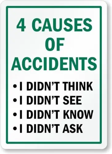 4 Causes Of Accidents Aluminum Weatherproof 12