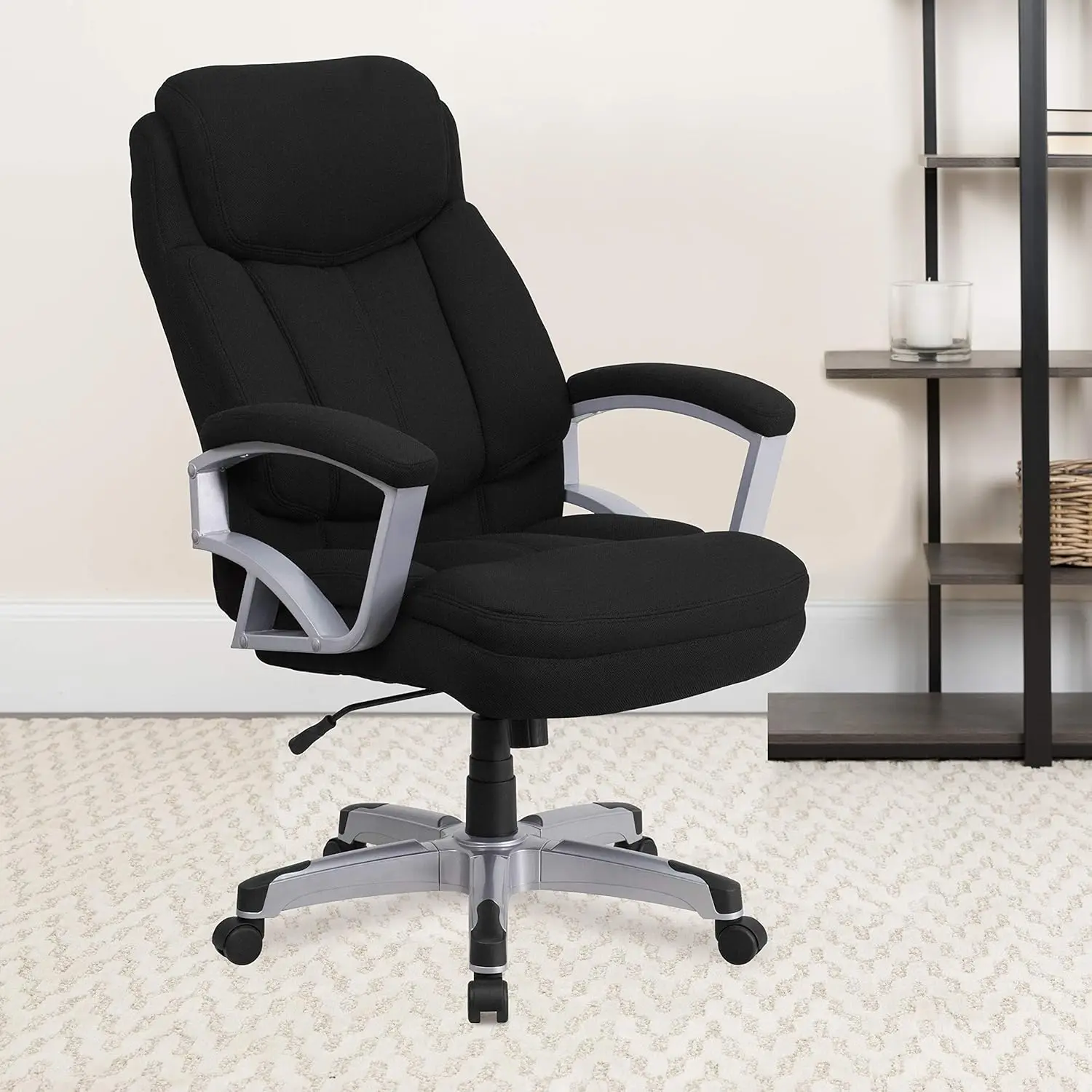 Hercules Series Big & Tall 500 Lb. Rated Black Fabric Executive Swivel Ergonomic Office Chair With Arms