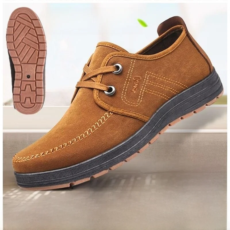 

Удобные мужские рабочие туфли для весны и осени, повседневные слипоны с дышащей резиновой подошвой, противоскользящие, из пекинской ткани