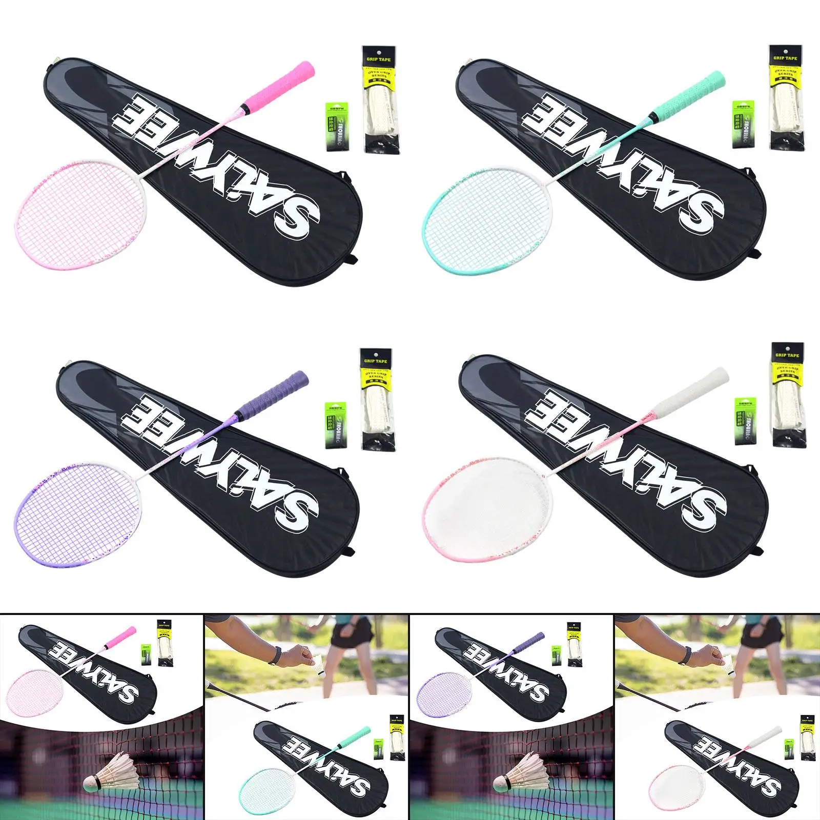 

Badminton Racket Set Protable Badminton Racquet for Backyards Outdoor Indoor