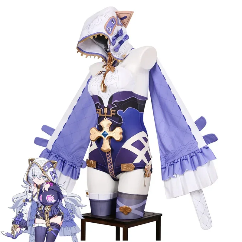

COSda@Game Honkai Impact 3 Theresa Apocalypse Cosplay Costume Schicksal Archbishop Hooded Shawl Jumpsuits Uniform Woman Sexy Par