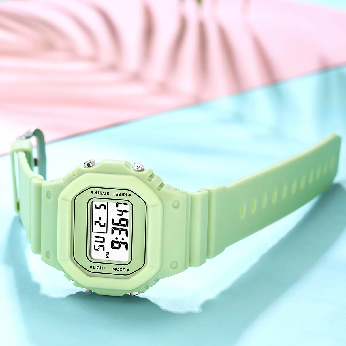 Women's Waterproof Multifunctional Digital Sports Watch Fashion Square Design Simple Electronic