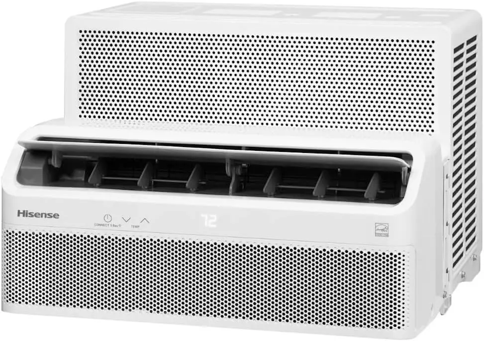 8,000 BTU Smart Inverter Window Air Conditioner with Easy-Install Bracket, Cools up to 350 Sq Ft, Ultra-Slim Design, 3 Speeds, 700W, 4-Way Airflow, Renewed
