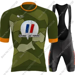 2025 France Army Cycling Jersey Set Camouflage Cycling Clothing Men Road Bike Shirts Suit Bicycle bib Shorts MTB Maillot Ropa