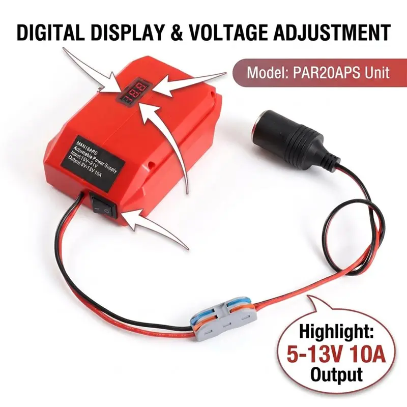 [B17B!】 Adjustable Voltage Regulator 18V To 12V Step-Down Converter Power Adapter For 18V Battery Systems 5