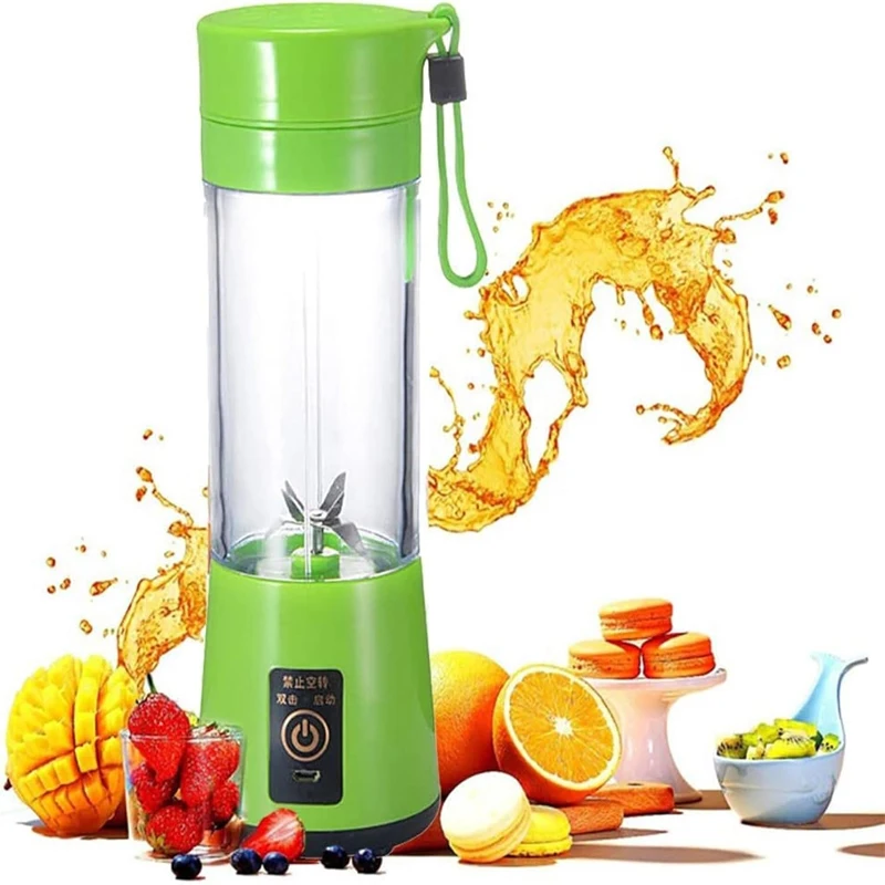 ماكينة خلط العصائر 380 مللي مع 6 شفرات عصارة كهربائية صغيرة متعددة الوظائف خلاط عصارة الخضروات للسفر في المكتب المنزلي