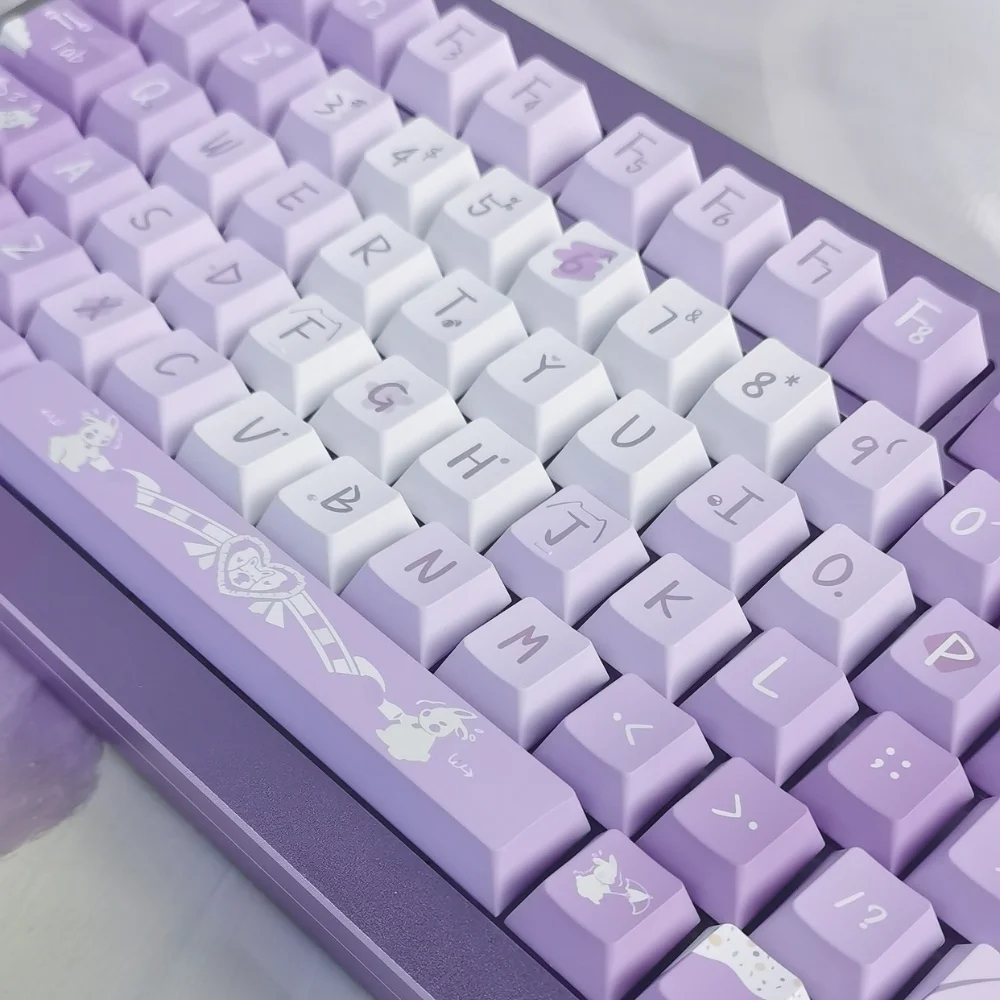 

New Grape Jelly Keycap Cherry Profile PBT Thermal Sublimation Customized Mechanical Keyboard Key Caps Summer Cute Purple Keycaps