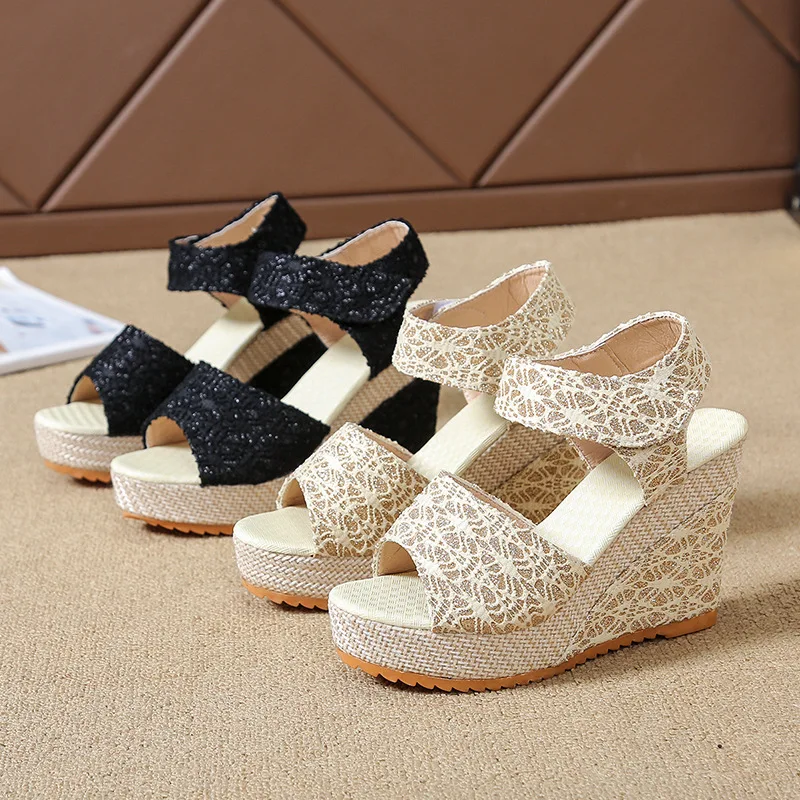 2023 High Heels Wedges Sandals Woman Open Head Sexy Block Heel Platform Shoes Summer Roman Revival Sandals Match skirt shoes