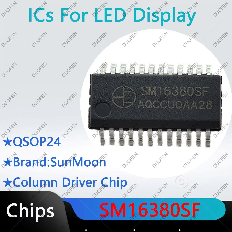 SM16016S，SM16306SJ，SM16380SF，SM16380SH，SM16389SF，Column driver chips for LED display