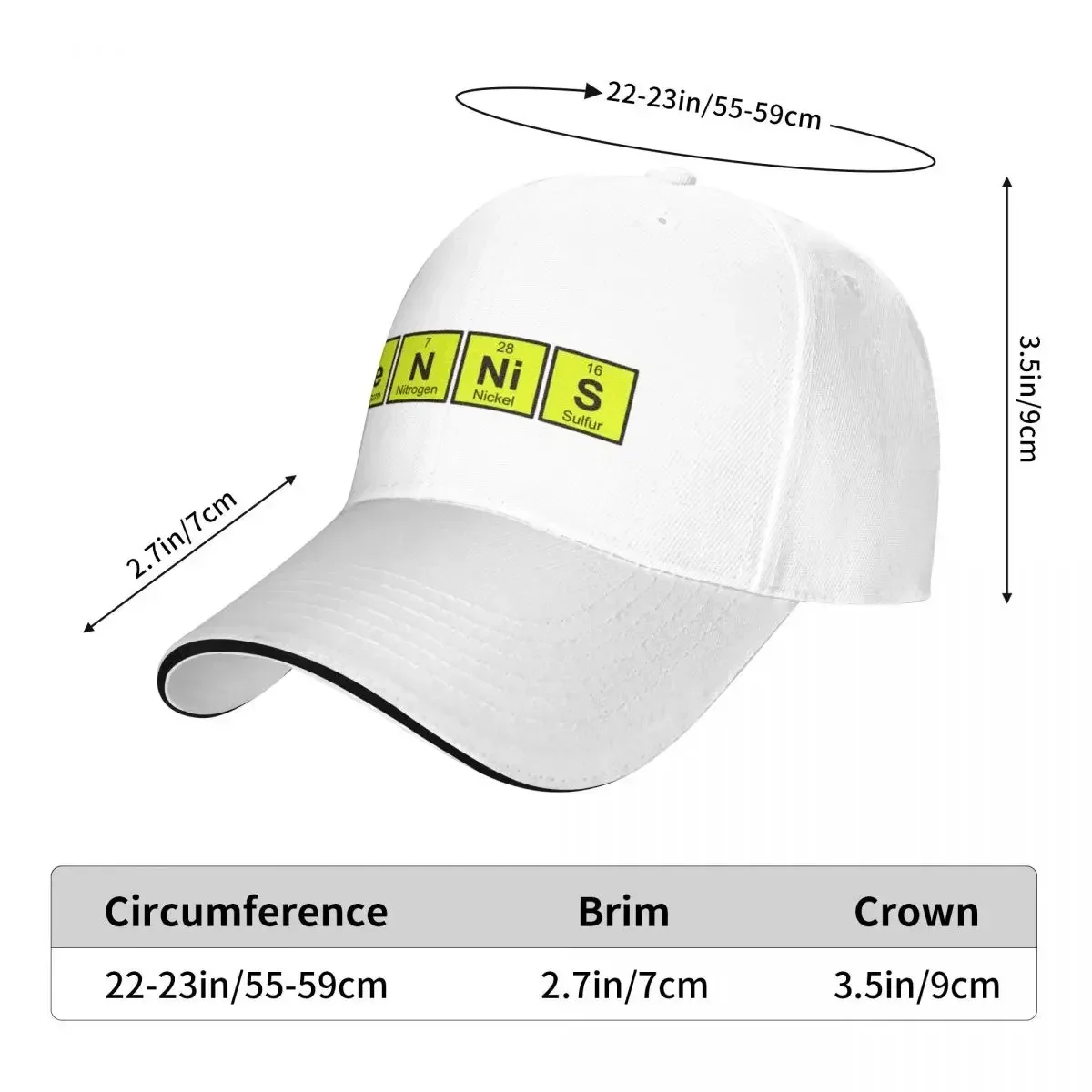 Awesome Tennis gift for tennis players | tennis is a science, periodic table | periodic elements spelling Cap Baseball Cap