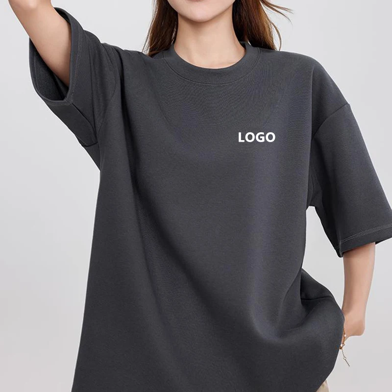 300GSM customized LOGO Casual Simple New pullover solid color DIY Brand Men T-Shirt Man Crewneck Top Short Sleeve Tee LS-898