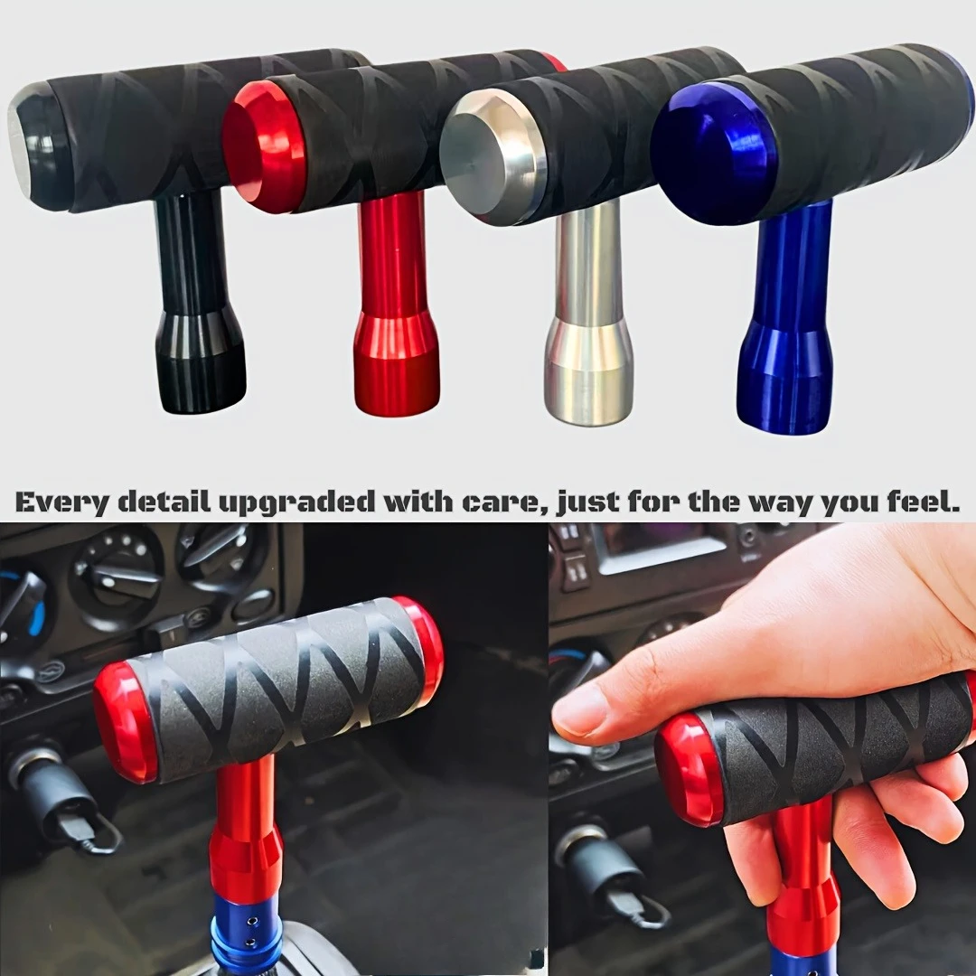 

Ручка переключения передач в стиле самолета, 1 шт., нескользящая ручка, подходит для автомобилей, грузовиков, внедорожников, элегантная металлическая отделка