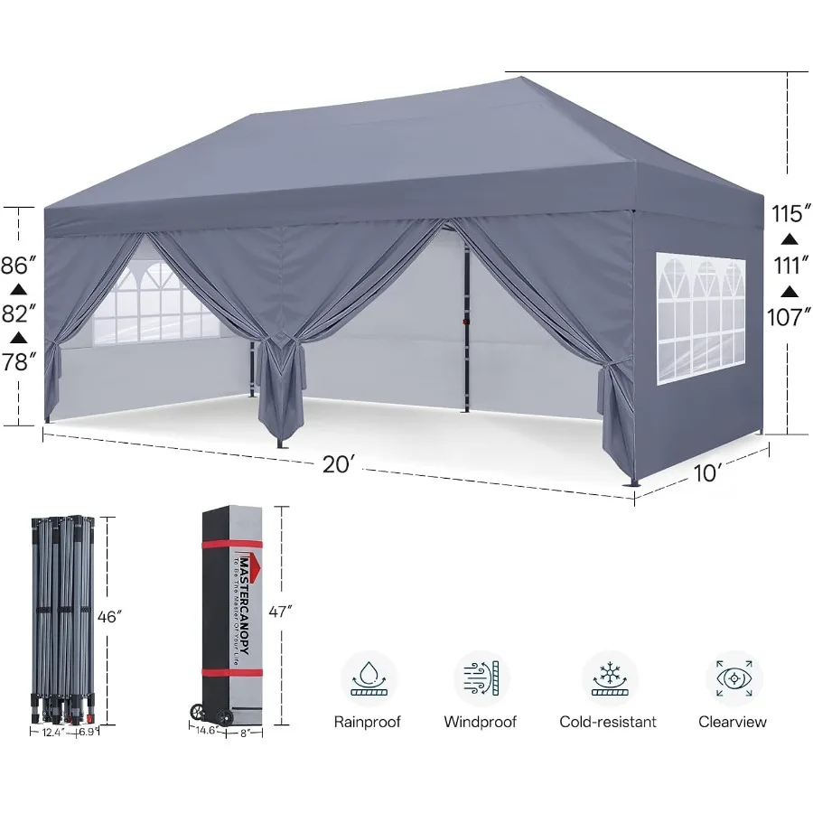 10x20 Pop Up Canopy Tent with Church Window