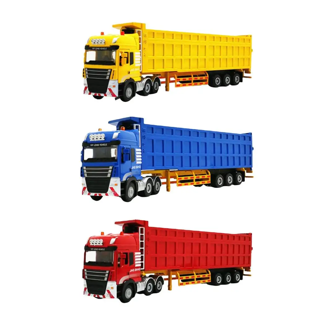 1:50 Scale Simulation Semi-Trailer Heavy Truck Model Alloy Diecast Car Playset for Kids