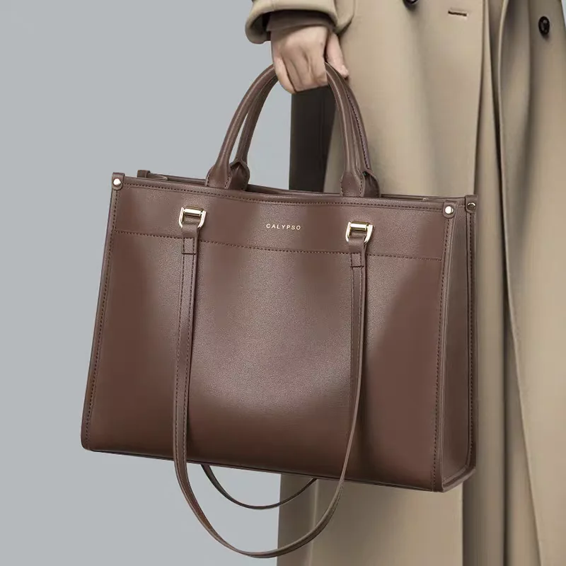 

Women's leather handbag work commuting bag large capacity soft leather can slant across high-end fashion, business trip work