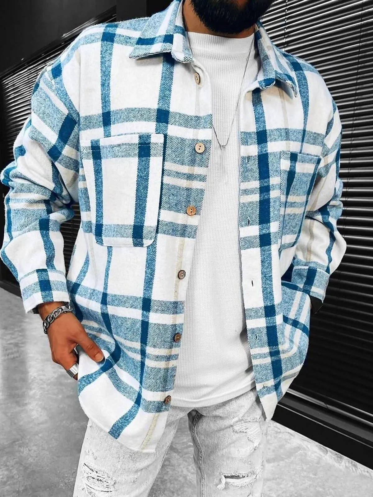 

Contrast Color Printed Cardigan Jaet Casual Sle Long Sve Collar Men's Autumn Faion Outerwear Youth Leisure Wind