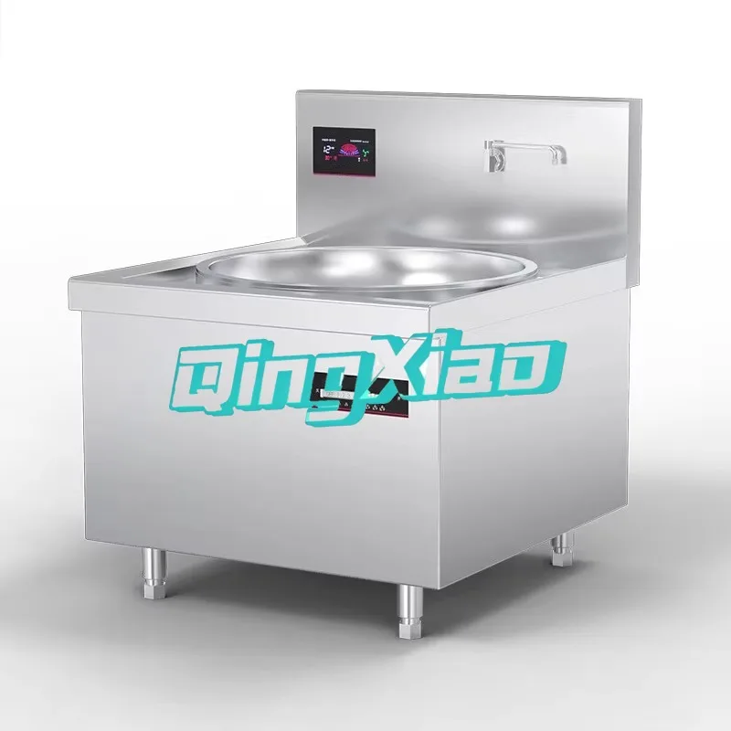 Commercial High Power Concave Induction Cooker Large Pot Stove Single Double Head Wok For Canteen Restaurant Beef Mutton Soup