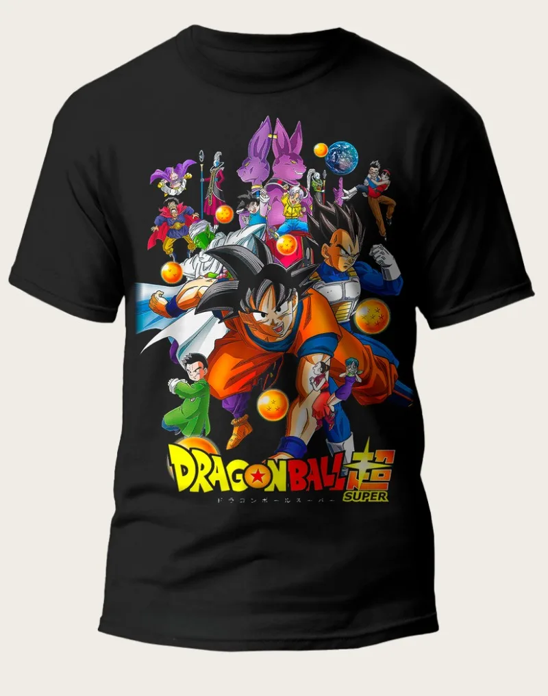 Koszulka T-shirt z nadrukiem postaci z Dragon Ball, postawa walki, Begita, czarna, luźny krój, bestseller, super wnętrze, duży rozmiar, Camisetas