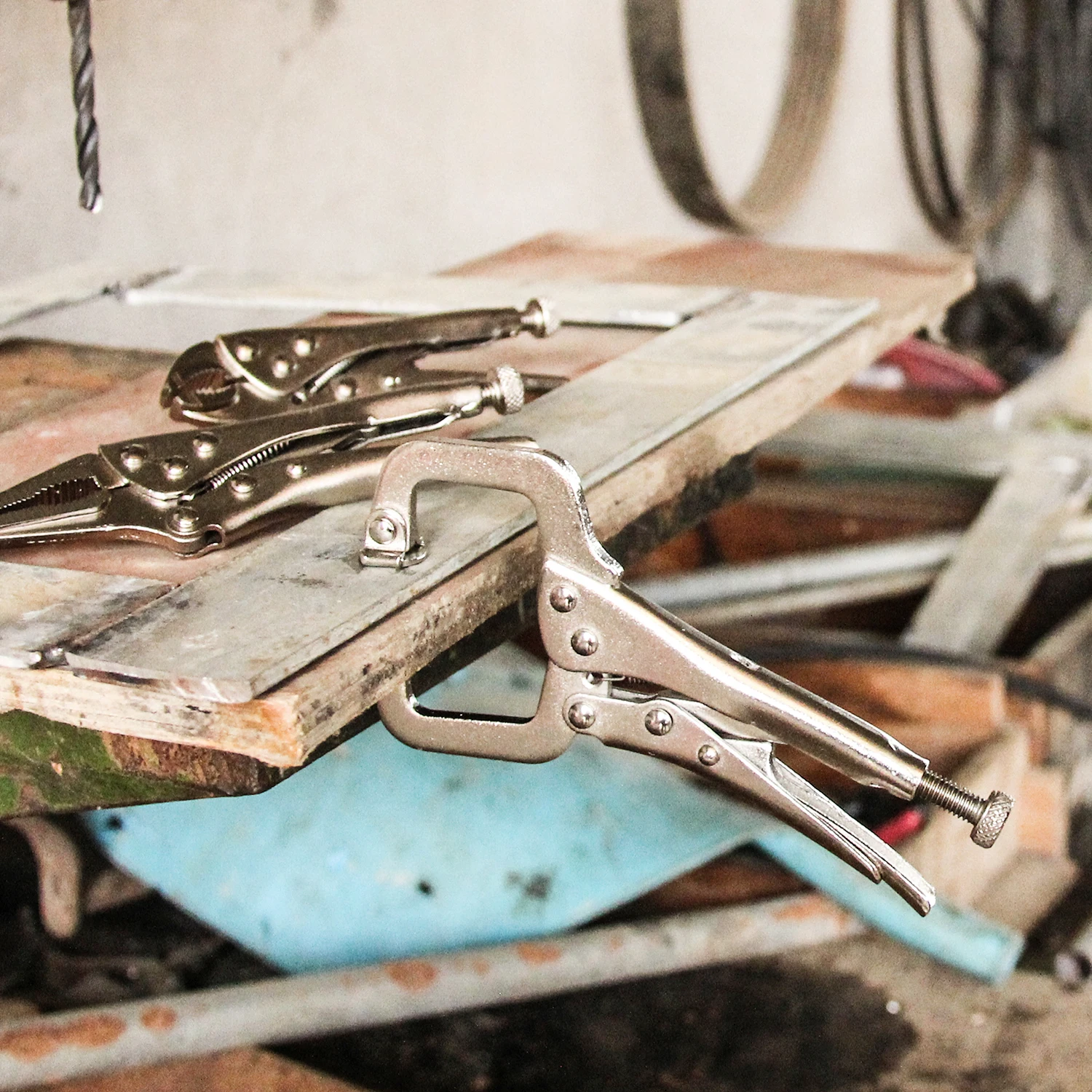 9.8 inch Pipe Clamp with 5 inch C-type Mini Clamp Locking Plier Set Toughbuilt Welding Pipe C-Clamp Multitool Hand Tools