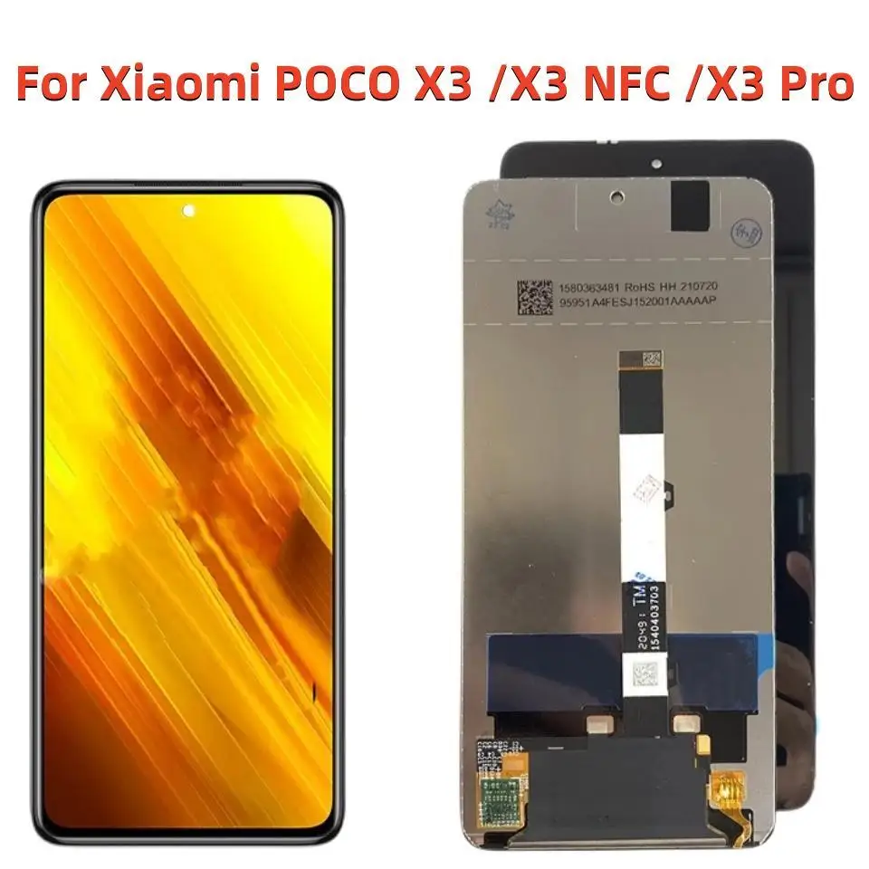 

Оригинальный ЖК-дисплей для Xiaomi POCO X3, дигитайзер сенсорного экрана для POCO X3 Pro NFC, запасные части для ЖК-дисплея M2007J20CG, дисплей