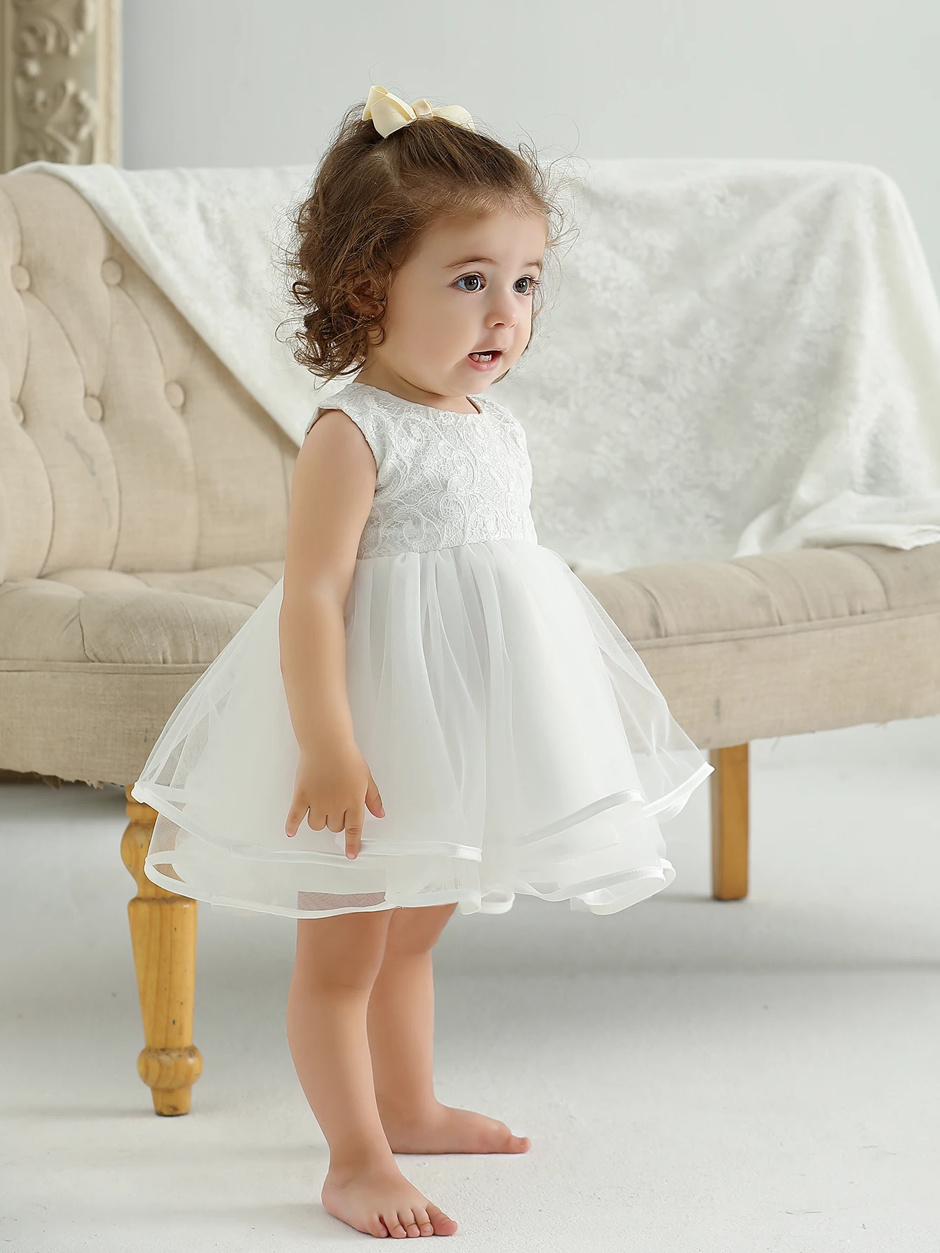 Girls Birthday Party Dresses Lace Frock Design kids Beautiful Baby Baptism Dresses