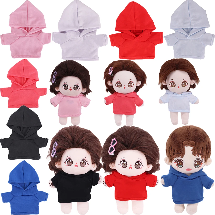 Suitable For 20cm Cotton Doll Clothes, Casual Solid Color Hoodie, College Style Skirt Set, Children's Gift