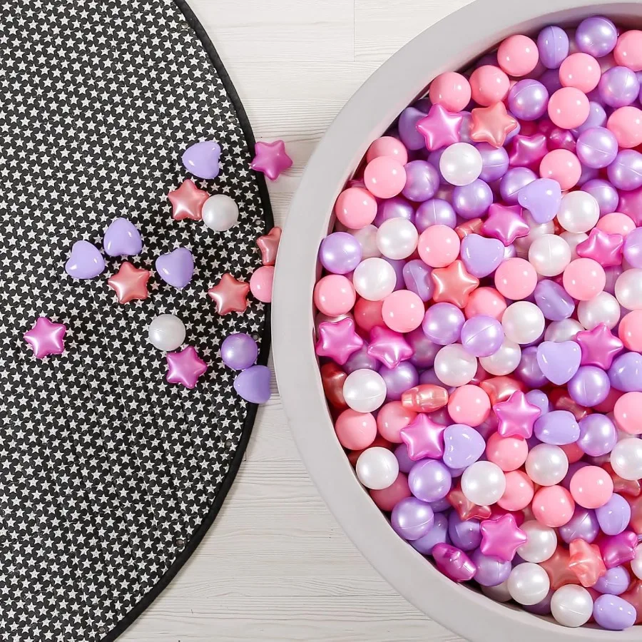 Star Ball Pit Balls 200 peças, bolas de plástico coloridas à prova de esmagamento sem BPA para crianças pequenas decoração de festa de Natal gigante