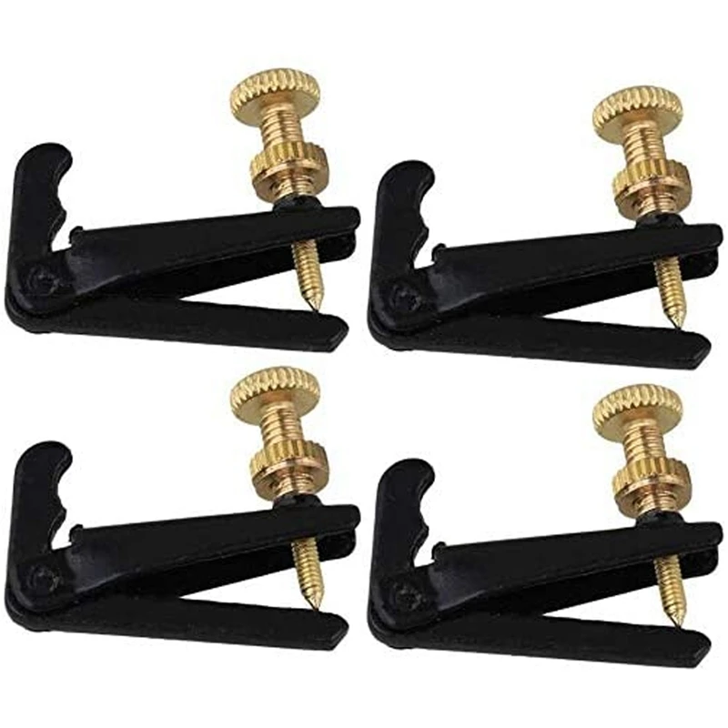 AA90-15Pcs الأبنوس الكمان مجموعة الملحقات مع ضبط أوتاد الذيل موالف الأمعاء Endpin الصوت آخر جسر الذقن بقية المشبك عدة