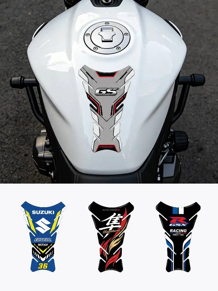 

FOR SUZUKI Motorcycle PVC Tank Pad Tank Cap Protector Racing Sticker Universal