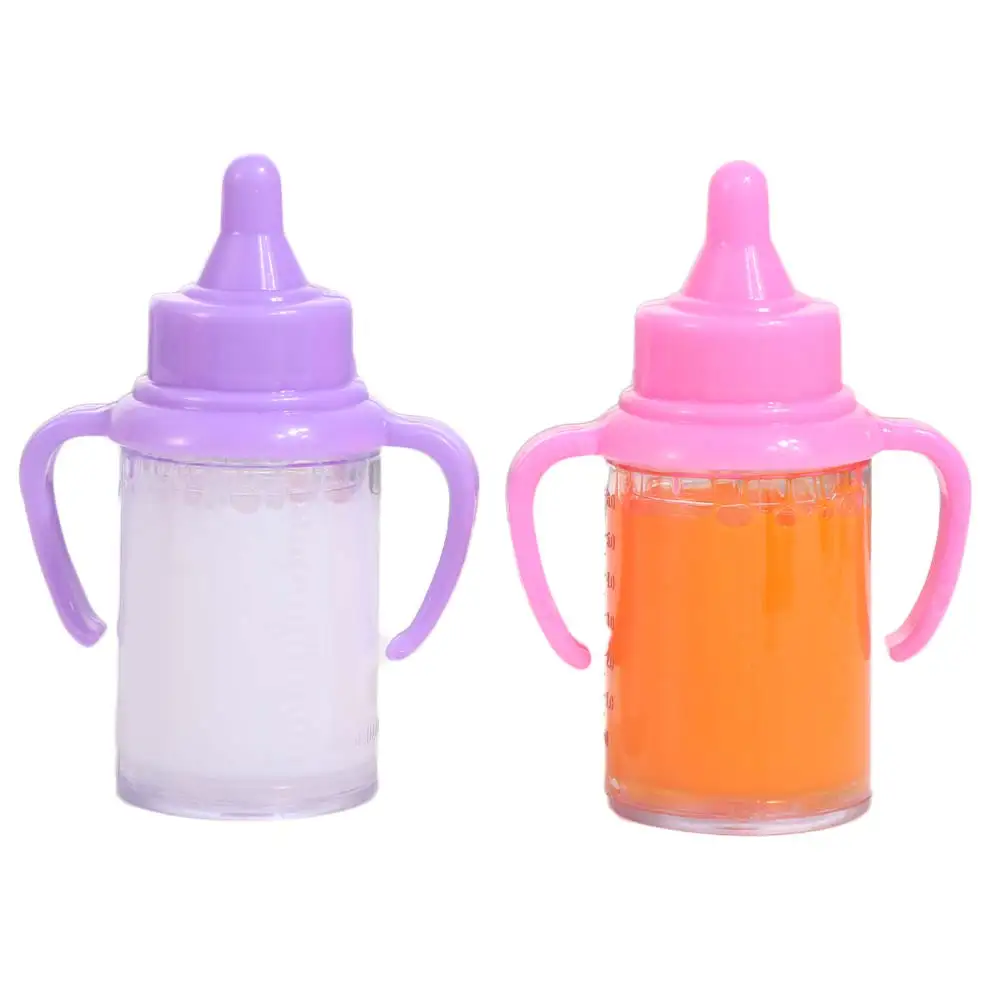Milk & Juice Bottles Feeding Set Play House Pretend Baby Bottle Pacifier Dollhouse Decor With Storage Bag Feeding Bottle