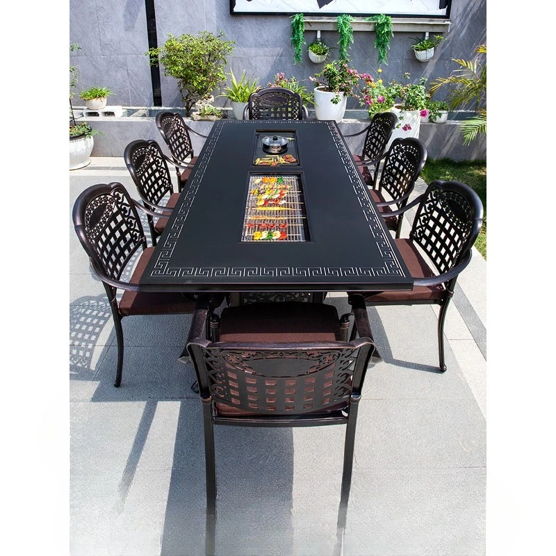 

Outdoor BBQ tables and chairs Garden leisure household electric oven