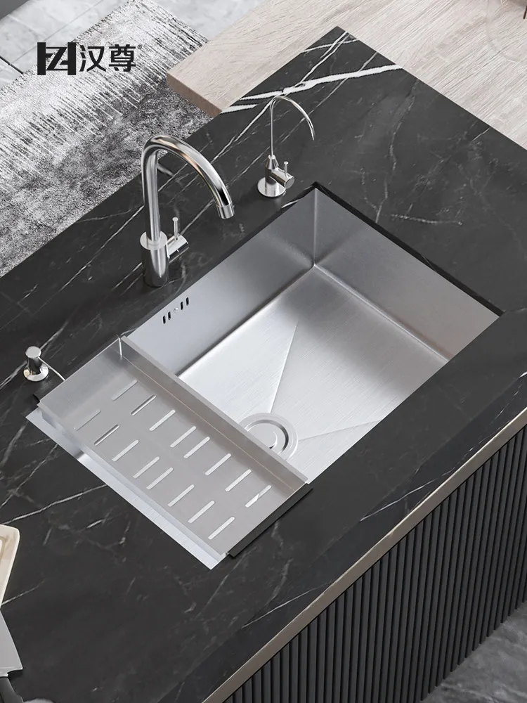 LMM stainless steel under-counter vegetable basin silver nano kitchen large single sink household vegetable sink