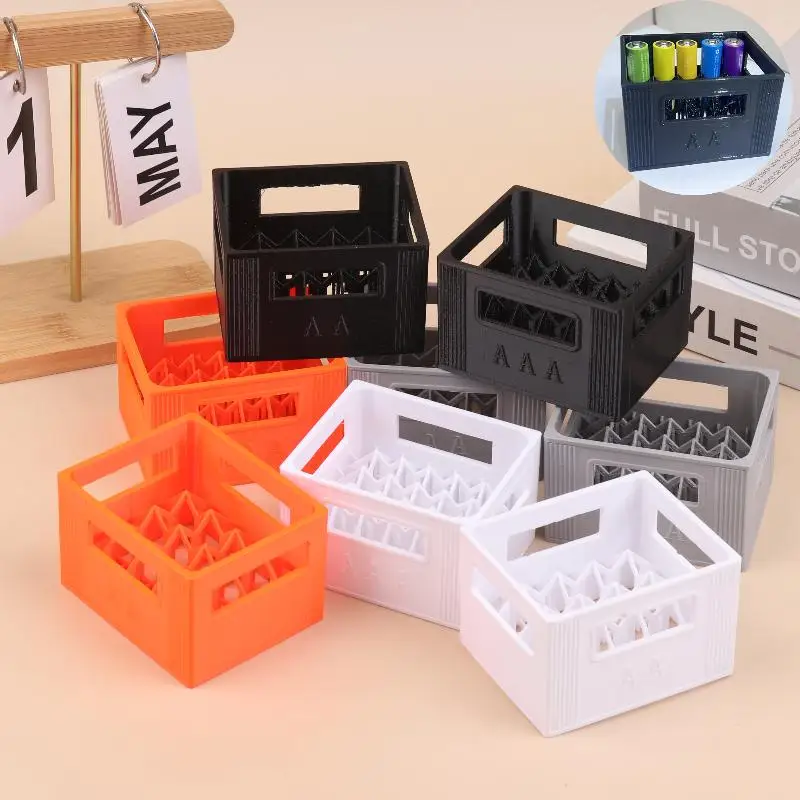 3D Printed Beer Crate Style Battery Storage Case No. 5 Aa No. 7 Aaa Battery Basket Stackable Batteries Storage Box Home Decor