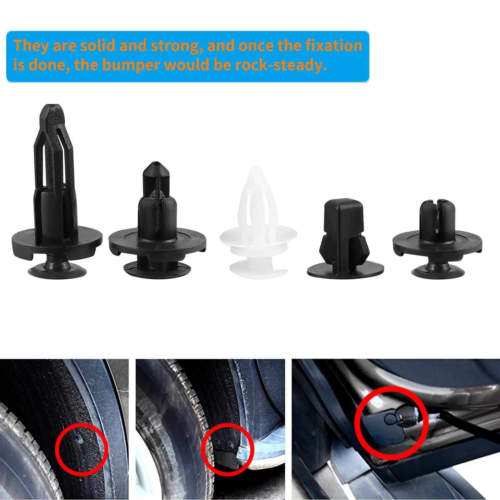 

100Pcs Trim Body Clip Bumper Fastener Rivet Clamp Car Push Pin for Engine Cover Shroud Cowling Guard Fastening