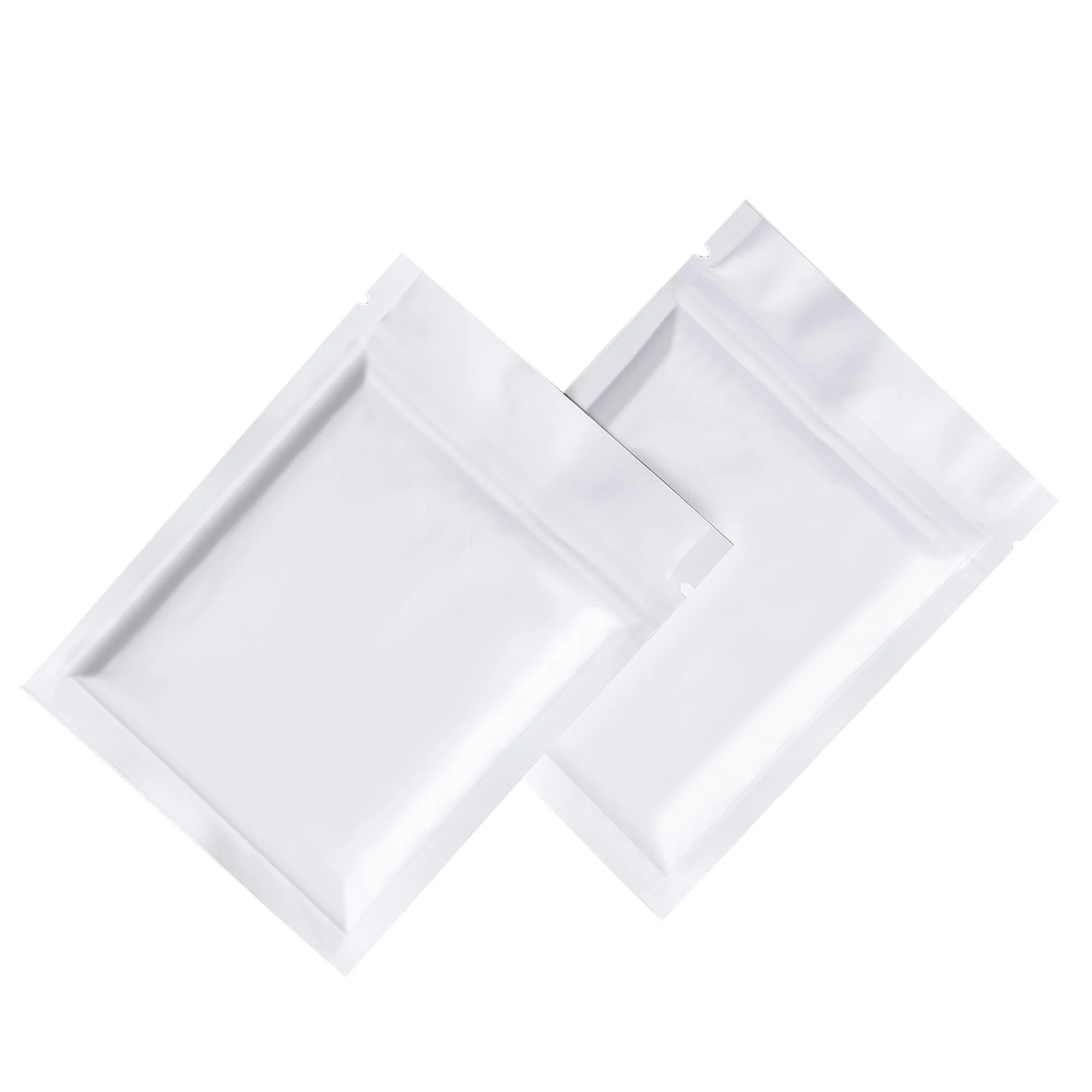 

7.5x10cm Matte White Flat Zipper Aluminum Foil Pouch Heat Sealable Smell Proof Reclosable Tea Capsule Small Zip Lock Bags