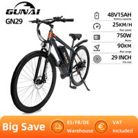 GUNAI GN29 Electric Bicycle City Electric Bike For Adult 29*2.1 inch Tires Ebike for Adult 48V 750W Motor15Ah Battery E-Bicycle