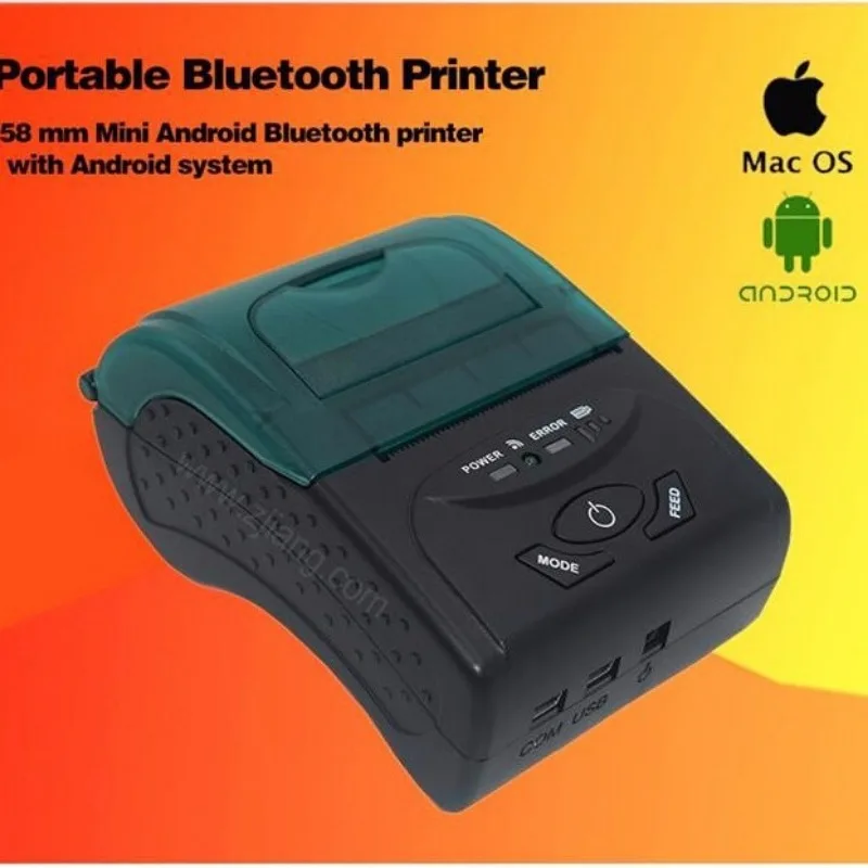Bluetooth Printer Portable 58mm Thermal Printing Small Bill List Printer